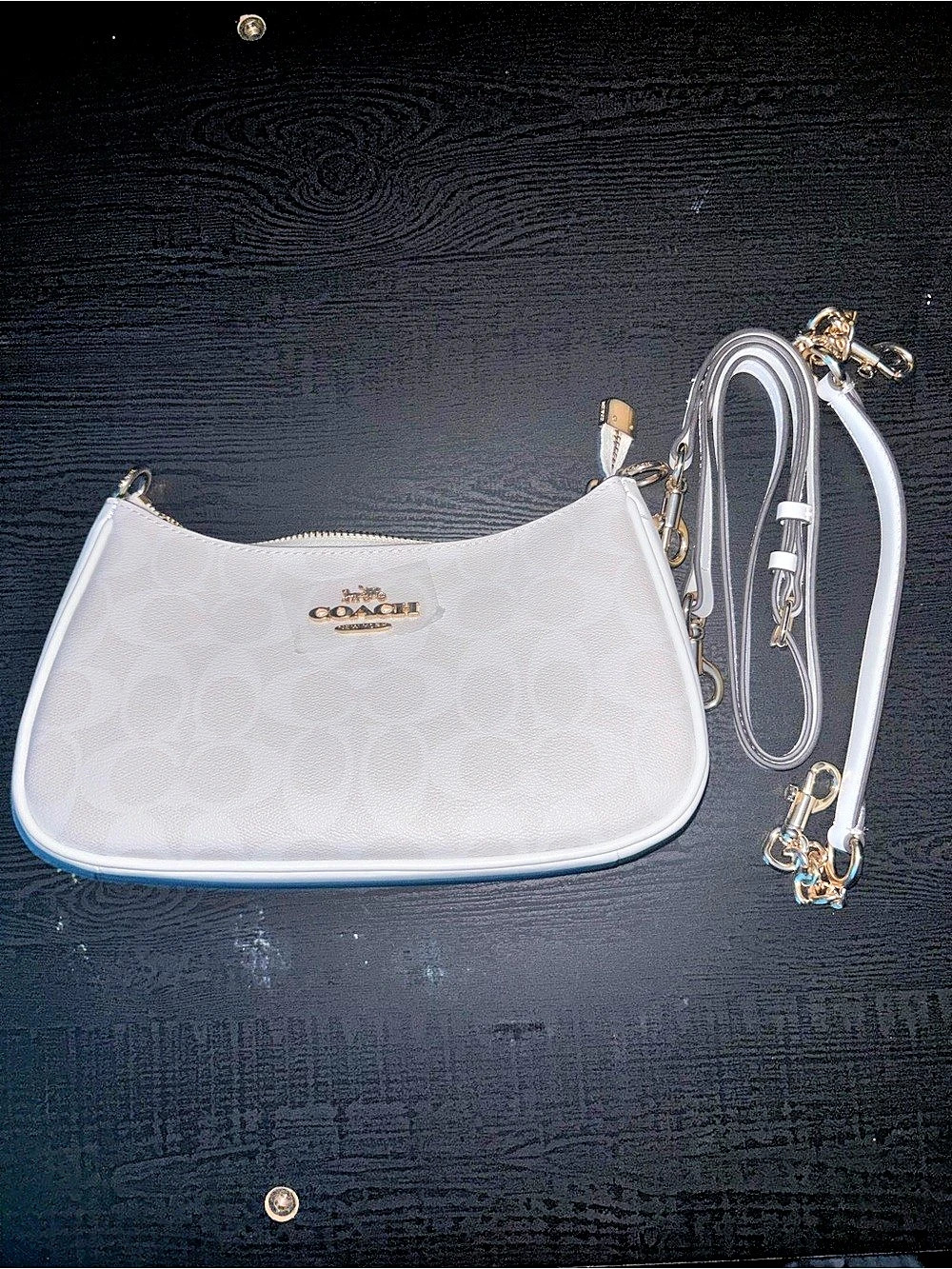 Coach Teri Shoulder Bag In Signature Canvas White